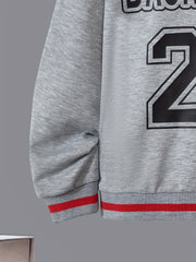 Boy's Basketball Print Hoodie & Sweatpants Set for Spring Fall