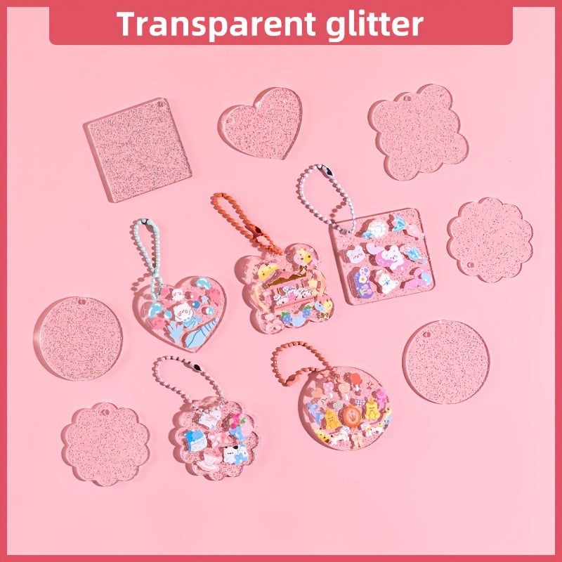 10pc Acrylic Grommet Gradient Keychain Decoration For Girls Women