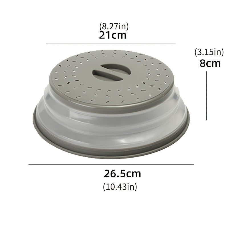 Collapsible Microwave Splatter Cover Silicone Fresh-keeping Cover 10.43x3.15