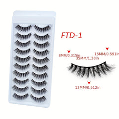 10 Pairs 3D False Eyelashes Natural Full Strip Eye Lashes Extension