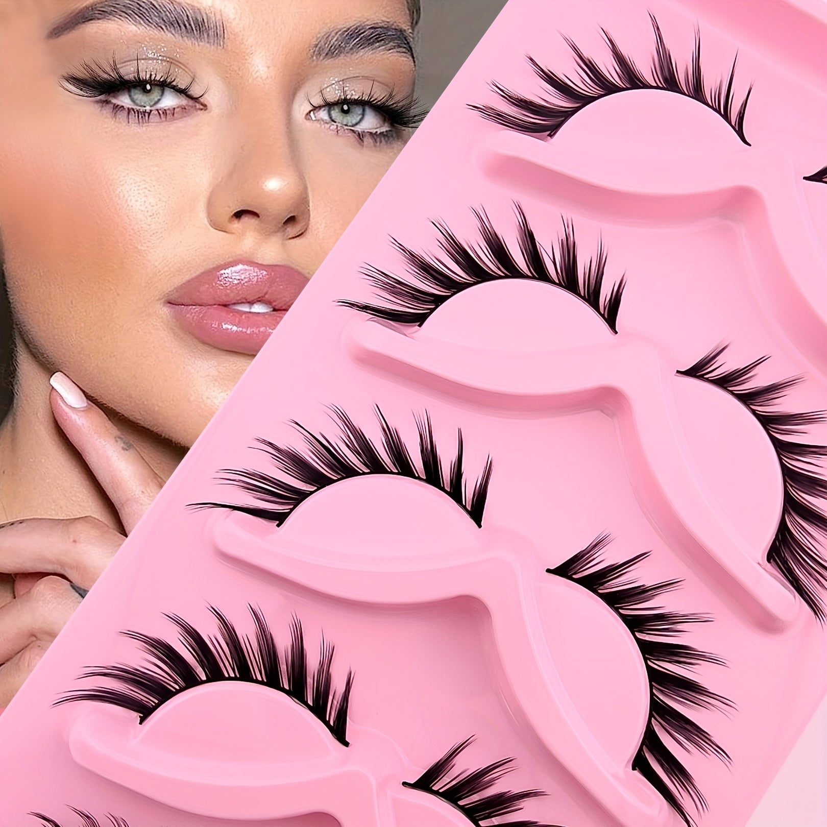 5 Pairs Cat Eye Sexy Curling Faux Mink False Eyelashes