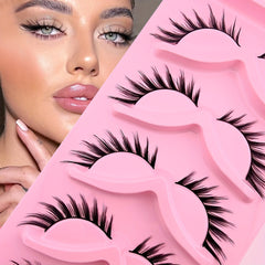 5 Pairs Cat Eye Sexy Curling Faux Mink False Eyelashes