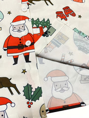 Christmas Blouse Women's Plus Santa Claus & Gift Print Shirt Top