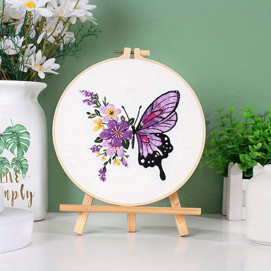 Butterfly Embroidery Kit DIY 3D Cross Stitch Handicraft Set