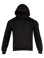 Mens Classic Solid Hoodie Sweatshirt with Kangaroo Pocket