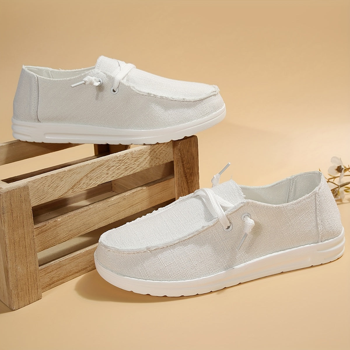 Women's Canvas Shoes Casual Lace Up Outdoor Sneakers Lightweight Low Top
