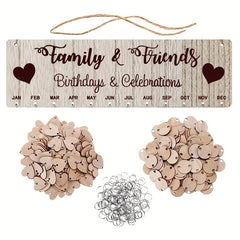 DIY Wooden Home Birthday Board Hanging Calendar