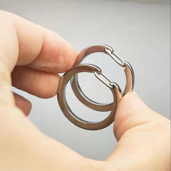 10pcs Stainless Steel Round Carabiner Snap Clip Rigger Spring Key Ring