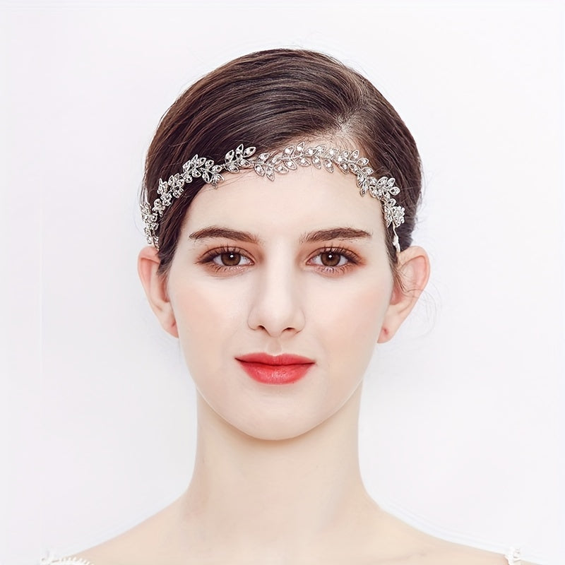 Rhinestone Lead Hair Band Adjustable Headband Bridal Wedding Headwear