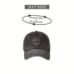 Distressed Letter Print Baseball Cap for Men Women