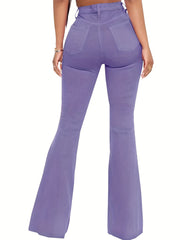 Sexy Jeans Women's Flared Leg Ripped Denim Pants
