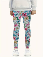 Butterfly Graphic Leggings Girls All Seasons Gift