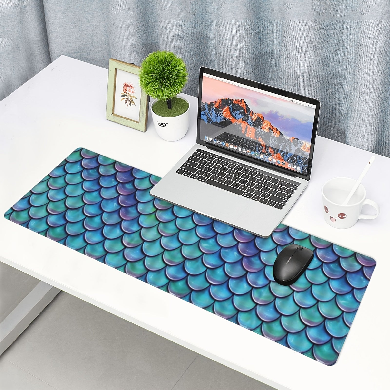 Mermaid Scales Shower Curtain Purple Fish Scales Glare Ocean Sea