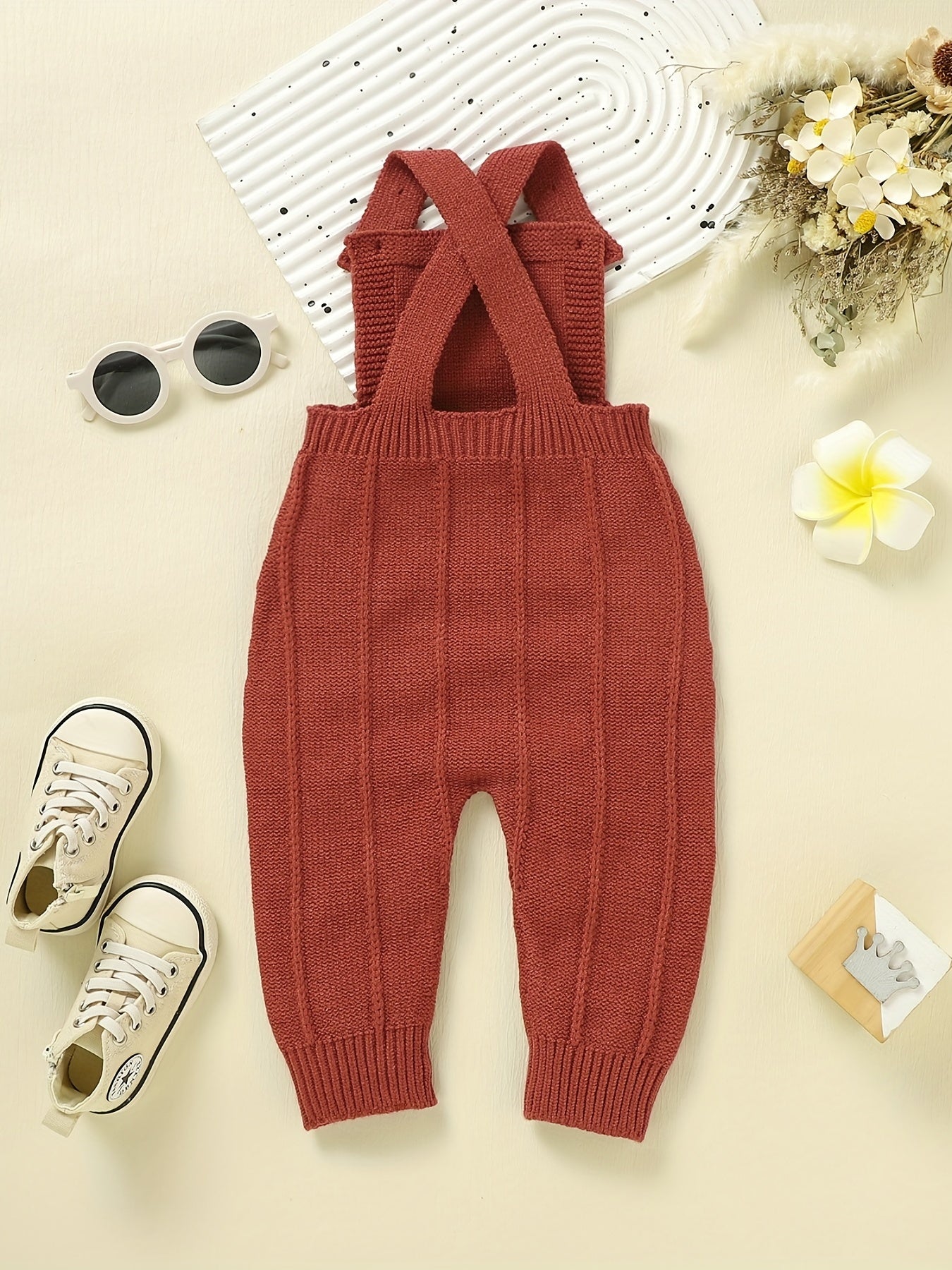 Baby Knit Suspender Romper Overalls