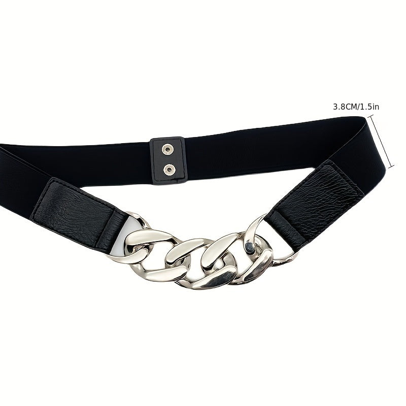 Geometric Metal Knotted Elastic Belt Waistband Women Casual Dress Girdle