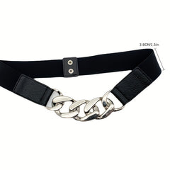 Geometric Metal Knotted Elastic Belt Waistband Women Casual Dress Girdle