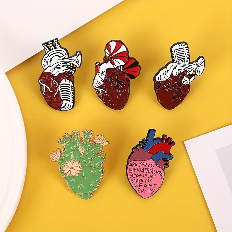 Cartoon Organ Heart Collection Enamel Pin for Clothes Bags Jackets
