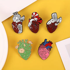 Cartoon Organ Heart Collection Enamel Pin for Clothes Bags Jackets