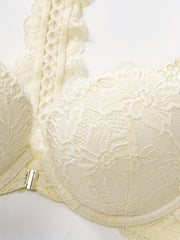 Lace Plunge & Front Buckle Push Up Bra