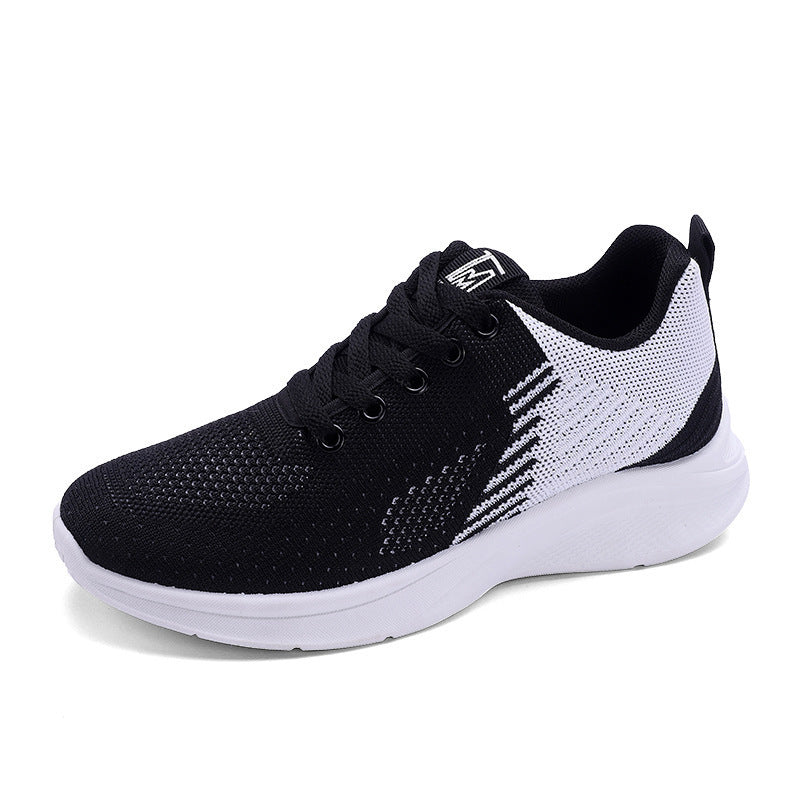 Women's Breathable Knit Sneakers Low Top Round Toe Casual Shoes