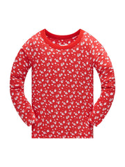 Boys Cotton Pajamas Floral Top & Pants Set Kids Clothes