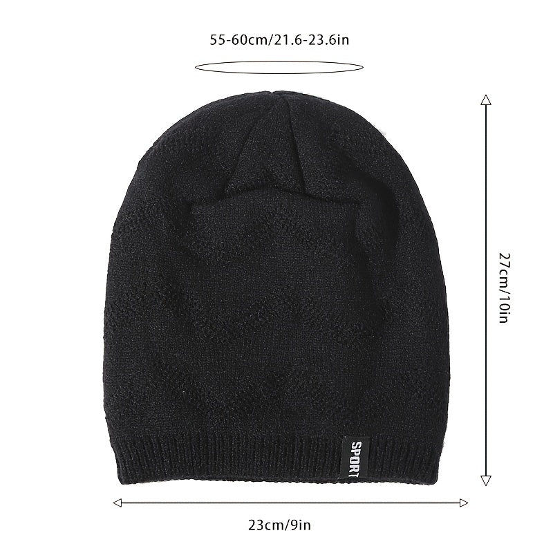Men's Winter SPORT Plus Fleece Beanie Ear Protection Knitted Hat