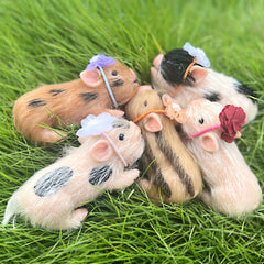 5 Mini Full Body Silicone Piglet Dolls with Outfits - Reborn Dolls for Kids' Toy