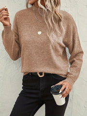 Mock Neck Pullover Sweater Long Sleeve Casual Women's Clothing