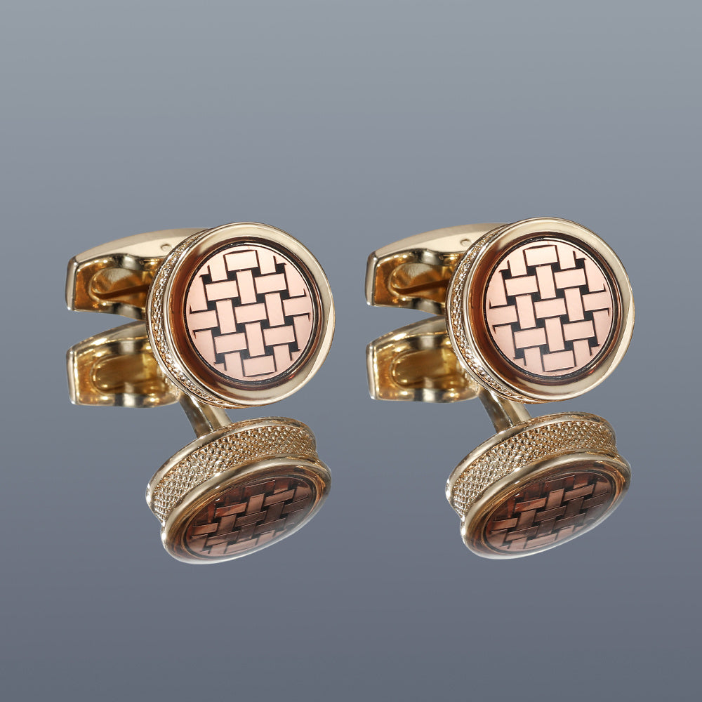 Men's Striped Shirt Cufflinks Set