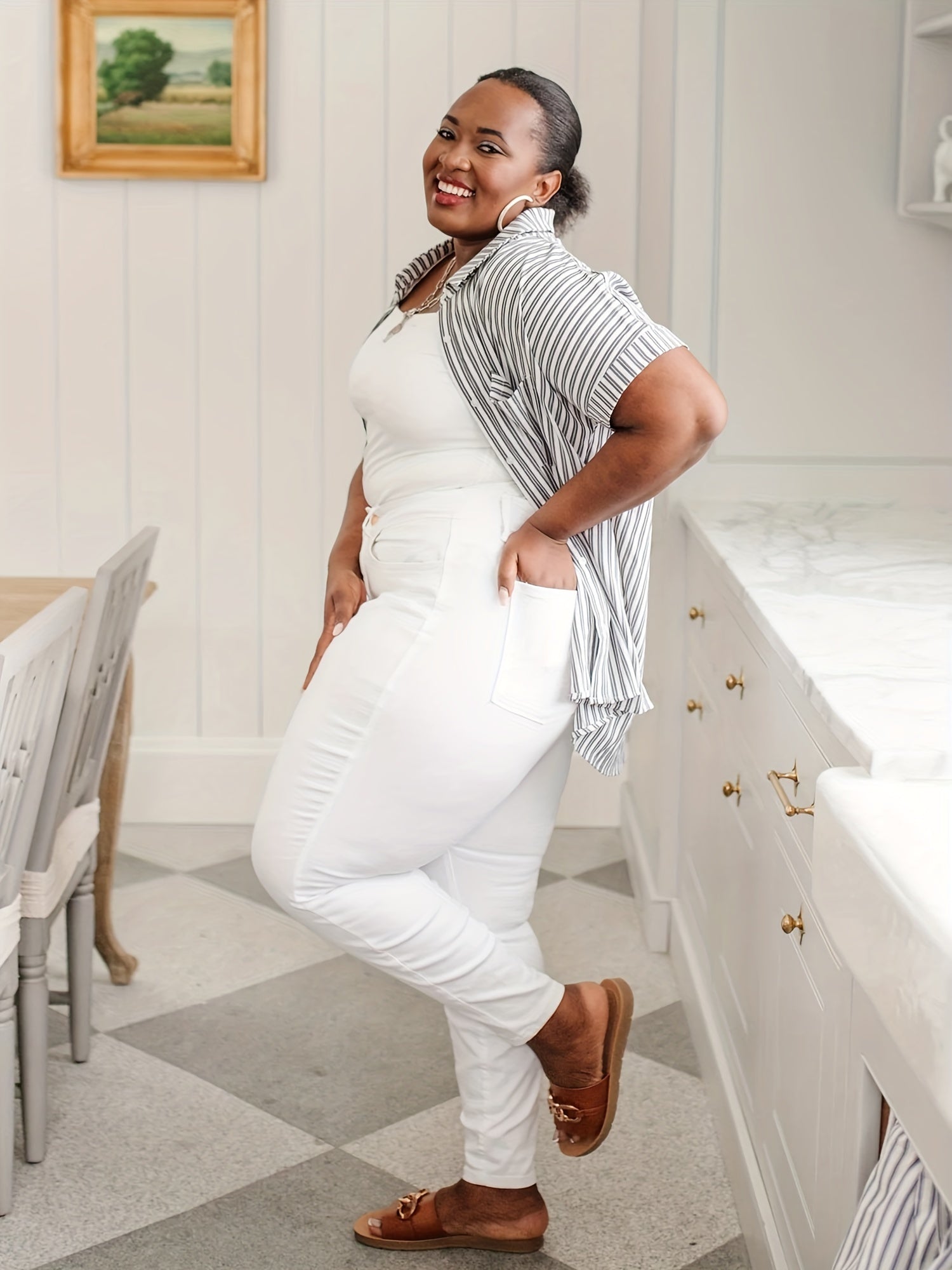 Button Fly High Stretch Skinny Jeans