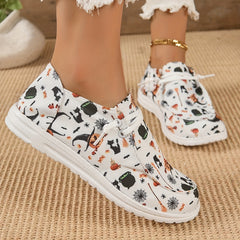 Halloween Pumpkin Print Lightweight Skate Shoes