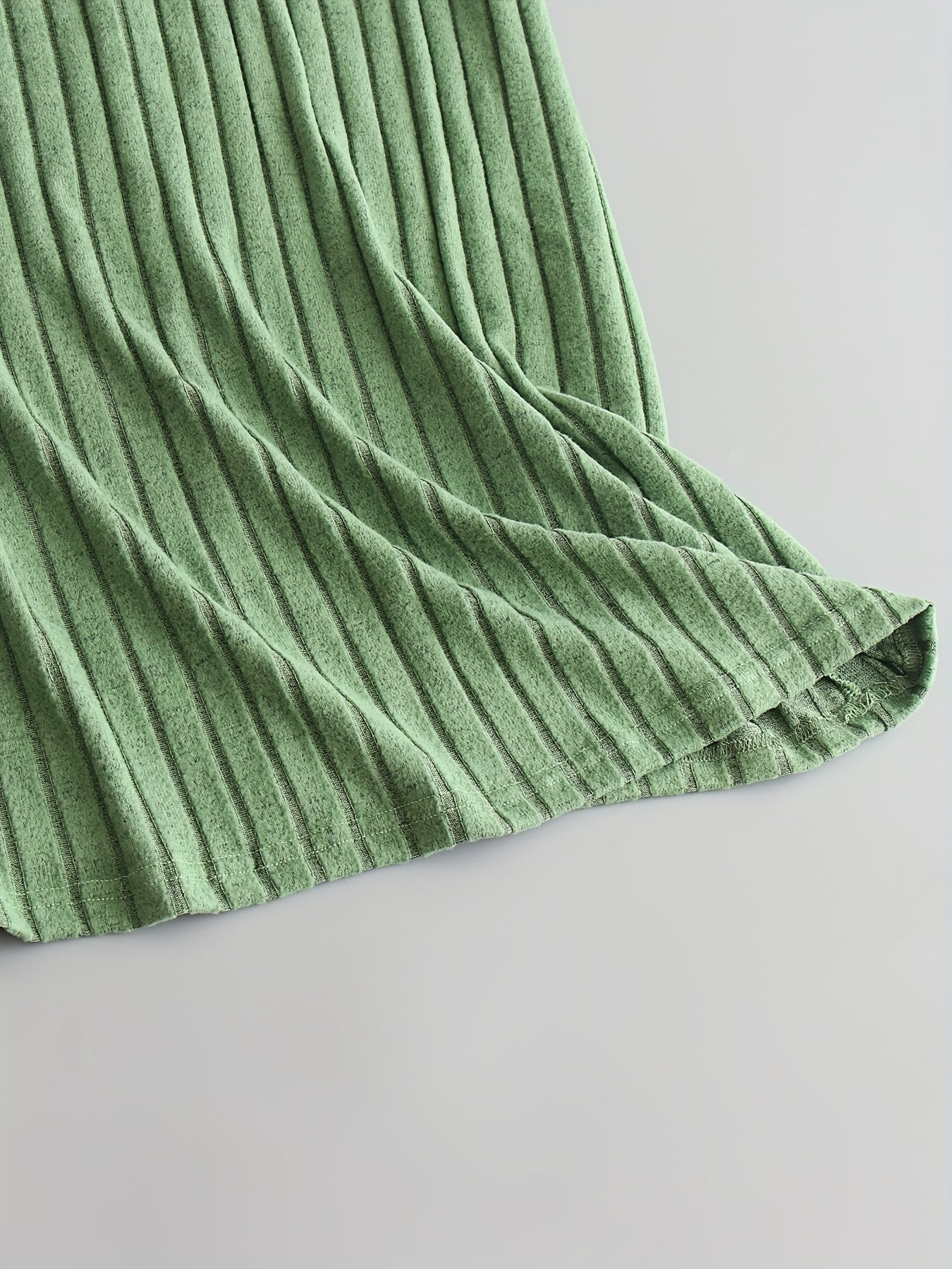Women's Plus Solid Ribbed Elastic High Rise Slight Stretch Maxi Midi Skirt