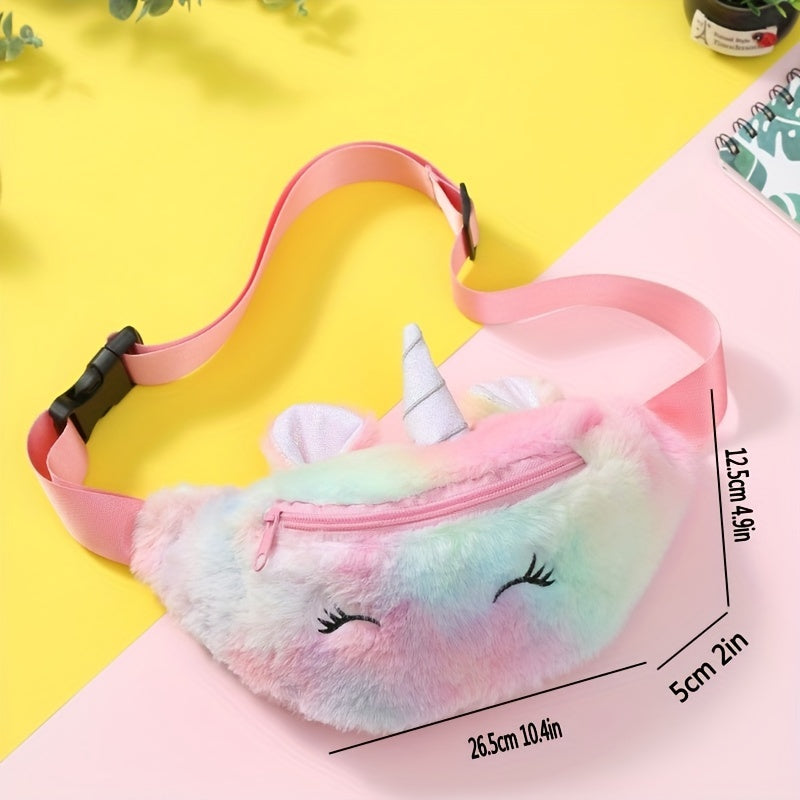 Plush Unicorn Waist Bag Cartoon Shoulder Messenger Bag