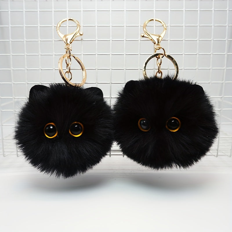 Plush Cat Keychain Doll Pendant Keyring for Girls Bag Decoration