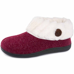 Women's Fleece Liner Fuzzy Slippers Solid Comfort Shoes