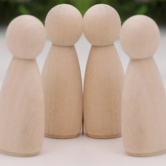 20 Pcs Unfinished Wooden Peg Dolls Natural Wood Figures