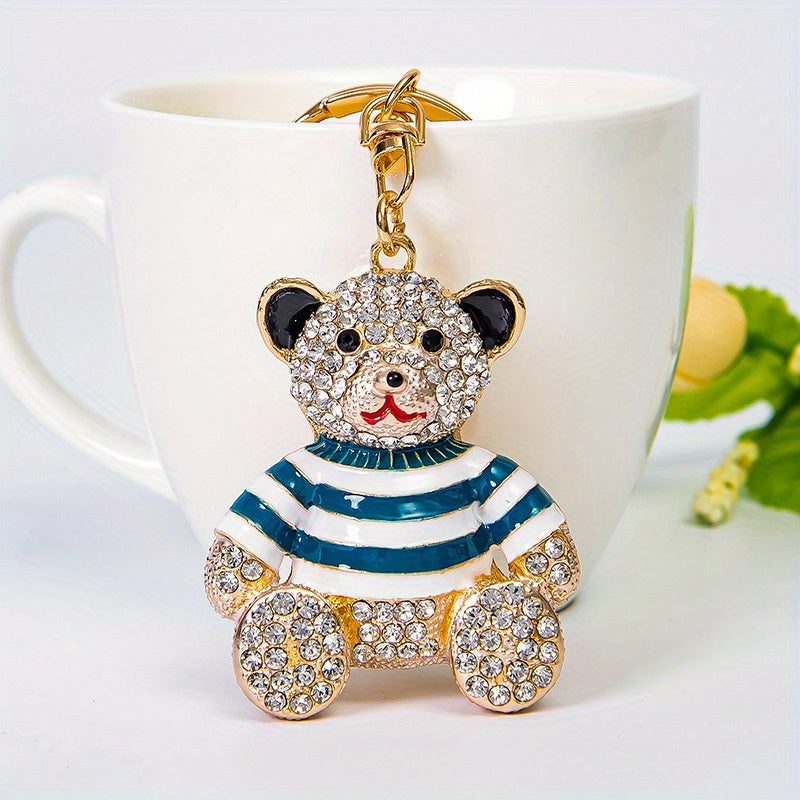 Bear Rhinestone Keychain Pendant Jewelry Bag Ornament