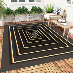 Waterproof Geometric Rug: Non Slip Indoor Outdoor Lightweight & Machine Washable