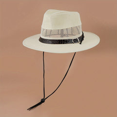 Vintage Mesh Hollow Fedora Cap Sunscreen Cowboy Hat