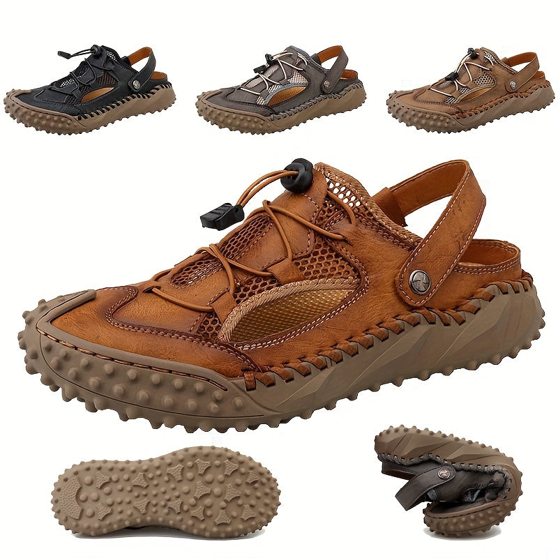 Men's Stitch Non Slip Sandals Wear resistant Comfy Beach Shoes Summer