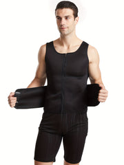 Men's Sauna Vest Compression Back Support Workout Gym Waist