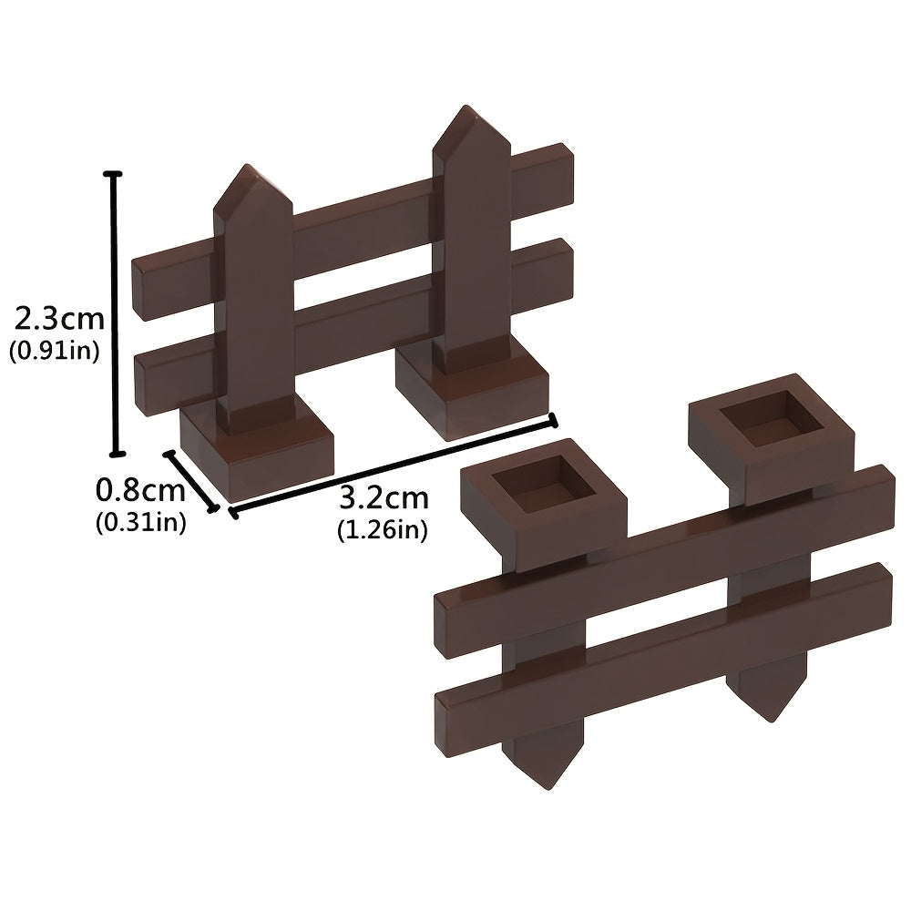 9pcs Building Blocks Villa House Farm Ranch Fence DIY Animal Scene Play Toys