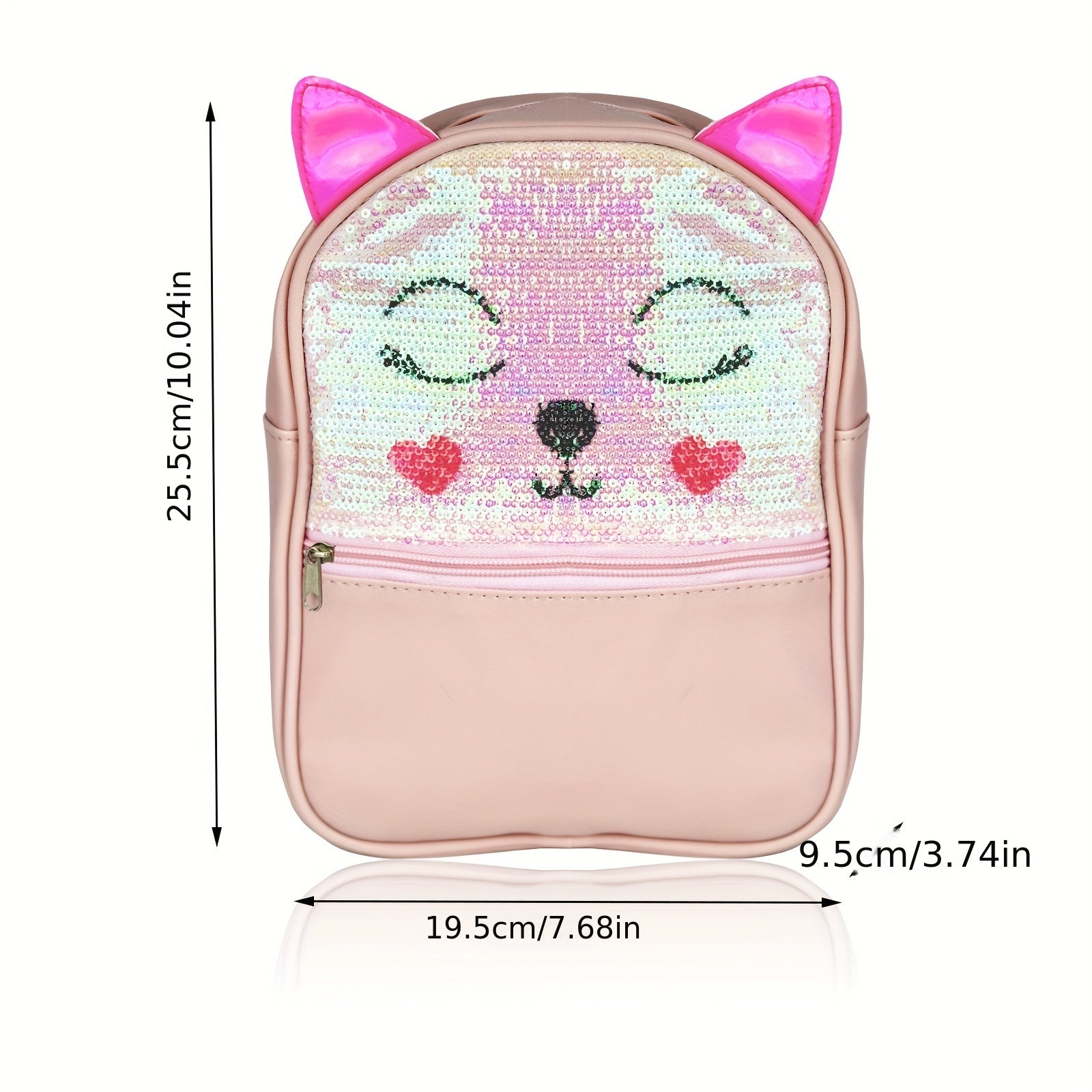 Kids Cat Sequin Backpack PU Glitter Birthday Gift
