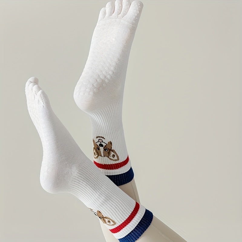 Non Slip Yoga Socks with Towel Bottom for Pilates Barre Ballet