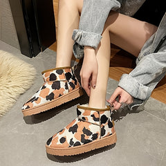 Plush Inner Snow Boots Flat Ankle Boots Women's Footwear
