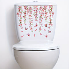 Flower Butterfly Wall Sticker Toilet Home Decor