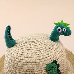 Kids Dinosaur Straw Hat for Sun Protection