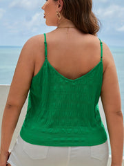 Textured V Neck Casual Cami Top