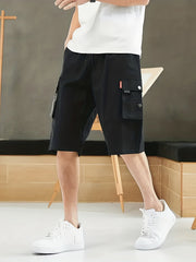 Men's Cotton Cargo Shorts with Ribbon Flap Pocket