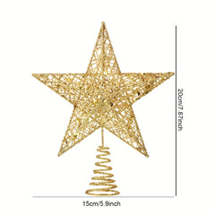 1pc Glitter Christmas Tree Star Topper Top Hat Decorations